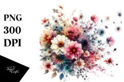 Grunge Flower Painting PNG Product Image 1
