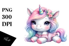 Cute Baby Unicorn in the Style of | Sublimation | Clipart Product Image 3