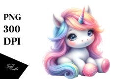 Cute Baby Unicorn in the Style of | Sublimation | Clipart Product Image 3