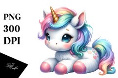 Cute Baby Unicorn Clipart Product Image 1