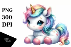 Cute Baby Unicorn Clipart Product Image 1