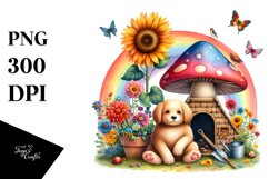 Autumn Scene with Colorful Flowers | Sublimation | Clipart. Product Image 1