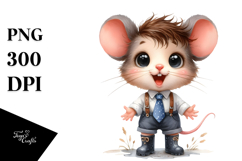 Baby Mouse Tie Rain Boots White Background | Clipart Product Image 1
