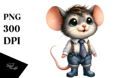 Baby Mouse Tie Rain Boots White Background | Clipart Product Image 1