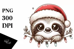 Adorable Baby Sloth with Christmas Lights Product Image 1