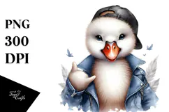 Colorful Baby Swan PNG Product Image 1