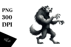 Simple Funny Halloween Werewolf PNG Product Image 1