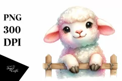 Adorable Baby Lamb on Invisible Fence | Sublimation | Product Image 3