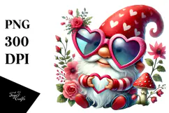 Heart Sign Gnome with Sunglasses PNG Product Image 1