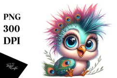 Baby Peacock with Punk Look, Transparent PNG Product Image 1