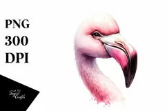 Funny Flamingo Diva Watercolor Clipart Product Image 3