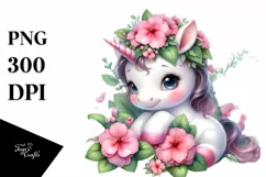 Pastel Baby Unicorn Clipart Product Image 1