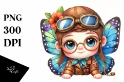 Colorful Baby Butterfly Aviator Suit Clipart Product Image 1