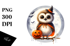 Cute Baby Owl Halloween PNG Product Image 1