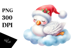 Cute Baby Swan Sleeping on Cloud | Clipart Product Image 1