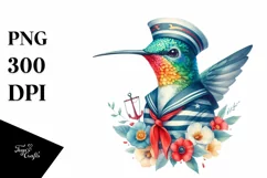 Colorful Hummingbird Sailor Suit Clipart Product Image 1