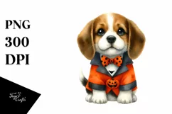 Wimsical Puppy Wearing Halloween Suit | Sublimation | Product Image 1