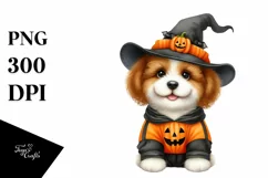 Wimsical Puppy Wearing Halloween Suit | Sublimation | Product Image 1