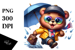 Cute Baby Bear Running PNG Product Image 1