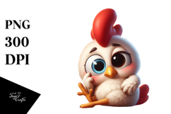 Whimsical Cartoon Chicken PNG Product Image 1