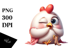 Whimsical Winking Chicken, Transparent PNG Product Image 1
