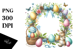 Easter Wreath, Pastel PNG Product Image 1