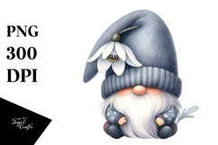 Cute Watercolor GNOME with Big HAT PNG Product Image 1
