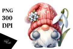 Cute Watercolor GNOME with Big HAT PNG Product Image 1