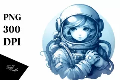 Astronaut Girl Centered | Watercolor Clipart Product Image 3