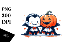 Simple Funny Halloween Vampire PNG Product Image 1