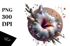 Glossy Gladiolus with Golden Insertions, -Like Material, PNG Product Image 1