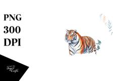Pastel Tiger Floral Frame | Clipart Product Image 1
