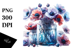 Abstract Watercolor Jar | Vibrant Anemone Product Image 1