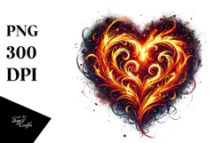 Heart Made of Fire, Transparent PNG Product Image 1
