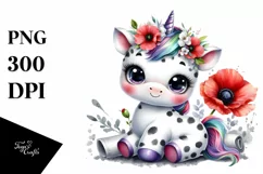 Colorful Baby Unicorn PNG Product Image 3