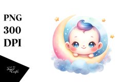 Colorful Watercolor Baby Clipart Product Image 1