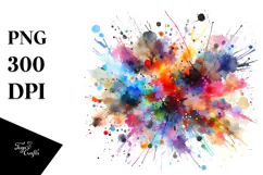 Colorful Brushstrokes White Background PNG Product Image 1