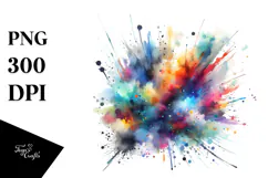 Colorful Brushstrokes White Background PNG Product Image 1