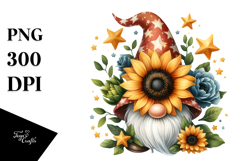Cute Gnome with Sunflower PNG Product Image 1
