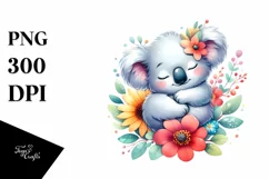 Cute Baby Koala Sleeping | Watercolor Clipart Product Image 1