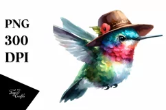 Vibrant Baby Hummingbird with Hat PNG Product Image 1