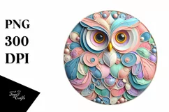 Colorful Metalic Owl in Pastel Colors Product Image 1