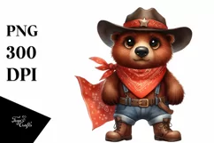 Bear with Big Eyes Hat Bandana and Boots Clipart Product Image 1