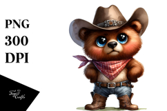 Bear with Big Eyes Hat Bandana and Boots Clipart Product Image 1