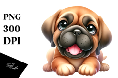 Cheerful Mastiff Cartoon in Watercolor Product Image 1