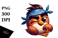Dramatic Bird with Bandana PNG Product Image 1
