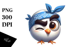Dramatic Bird with Bandana PNG Product Image 1