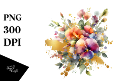 Abstract Colorful Bouquet with Gold Foil Splash Product Image 1