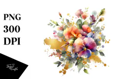 Abstract Colorful Bouquet with Gold Foil Splash Product Image 1