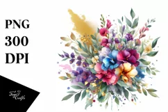 Abstract Colorful Bouquet with Gold Foil Splash Product Image 3